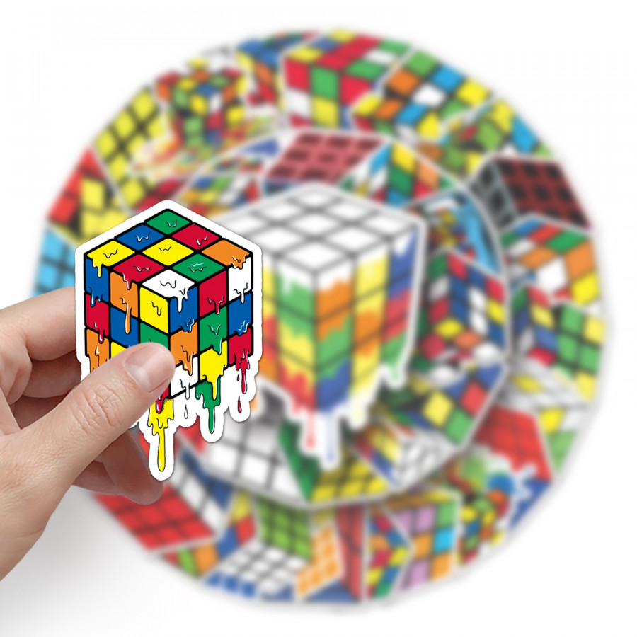 Cube Pattern Stickers (50pcs)